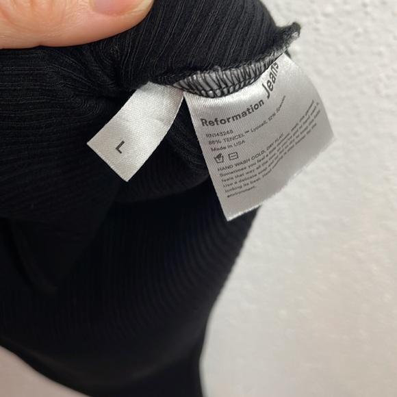 Reformation Jeans Black Sleeveless Bodysuit Size Large - Picture 6 of 6